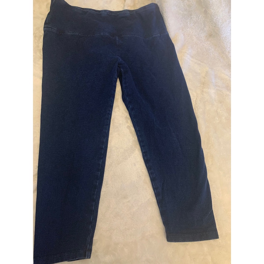 Slim-sation by Multiples Dark Indigo Pull On Crop Jeggings Leggings Large
